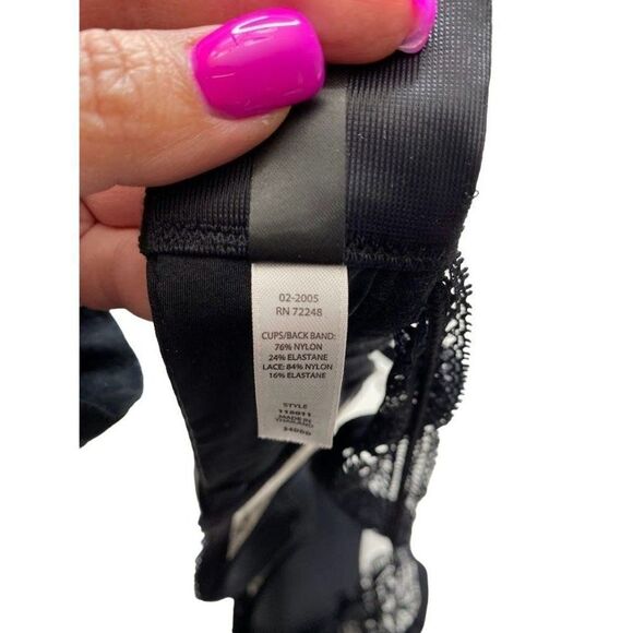 Paramour Carolina T-Back Bra Women's 42DDD‎ Black Lace Adjustable Racerback Pads - Picture 4 of 7